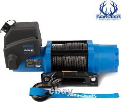 6000 Lb Load Capacity Electric Winch Kit Synthetic Rope with Hawse Fairlead Wate