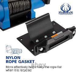 6000 Lb Load Capacity Electric Winch Kit Synthetic Rope with Hawse Fairlead Wate