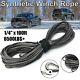 6500lbs 1/4'' X 100ft Synthetic Fiber Winch Rope + Line Cable With Sheat