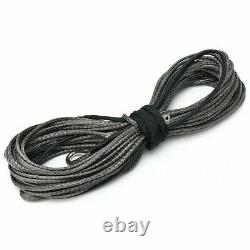6500LBS 1/4'' x 100ft Synthetic Fiber Winch Rope + Line Cable with Sheat