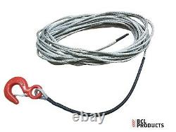 8mm Super 12 Dyneema Winch Rope With Hook Synthetic Winch Rope Choose Length
