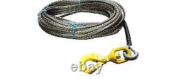 8mm Super 12 Synthetic Winch Rope With Swivel Self Locking Hook Fibre Rope Line