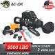 Ac-dk 12v 9500 Lb Electric Winch Synthetic Rope Towing Truck Trailer Jeep 4wd