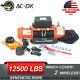 Ac-dk 12v Electric Winch 12500lb Waterproof Ip67 With Synthetic Rope For Offroad
