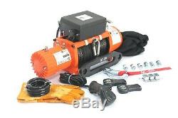 AC-DK 12V Electric Winch 12500lb Waterproof IP67 with Synthetic Rope for Offroad