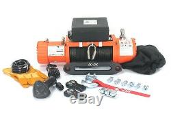 AC-DK 12V Electric Winch 12500lb Waterproof IP67 with Synthetic Rope for Offroad