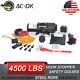 Ac-dk 4500lbs Electric Winch 12v Synthetic Rope 4wd Atv Utv Winch Towing Truck