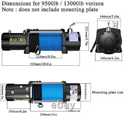 Anbull Electric 12V 13000 lb Winch Synthetic Rope Wireless Remote Towing ATV UTV