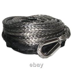 BULLDOG WINCH 20124 Synthetic Rope 9.5mm x 75ft grey, with6ft Abrasion Sleeve