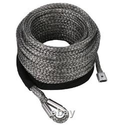 BULLDOG WINCH 20124 Synthetic Rope 9.5mm x 75ft grey, with6ft Abrasion Sleeve