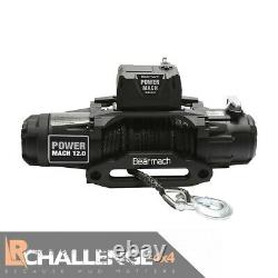 Bearmach Power Mach 12000lb 12v Two Speed Winch with 10mmx27m Synthetic Rope