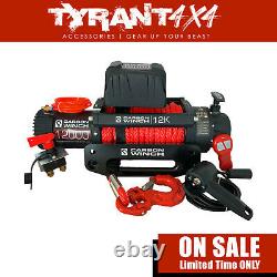 Carbon 12K 12000LB Electric Winch Synthetic Rope to suit Toyota Hilux N70 SR5