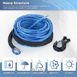 Carforu 5/16'' x 50ft Synthetic Winch Rope 13000LBS Sleeve, Forged Hook