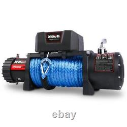 Damodpoy Winch 12V (12000Lb.) Electric Synthetic Rope Towing Stainless Steel 6Hp
