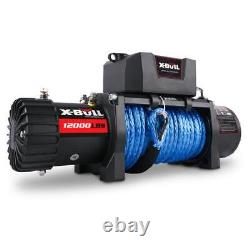 Damodpoy Winch 12V (12000Lb.) Electric Synthetic Rope Towing Stainless Steel 6Hp