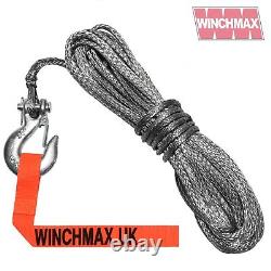 Dyneema Synthetic Winch Rope 15m x 5mm with ¼ Clevis Hook