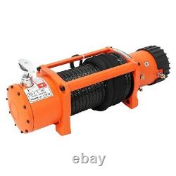 ELECTRIC RECOVERY WINCH 12V 13500LBS HEAVY DUTY SYNTHETIC ROPE 27M (85 ft) HOOK