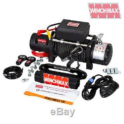 ELECTRIC WINCH 12V 4x4 13500lb MILITARY SPEC. WINCHMAX BRAND + SYNTHETIC ROPE