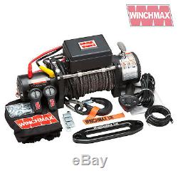ELECTRIC WINCH 12V 4x4 13,000lb MILITARY SPEC MADE BY WINCHMAX SYNTHETIC ROPE