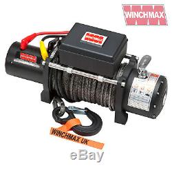 ELECTRIC WINCH 12V 4x4 13,000lb MILITARY SPEC MADE BY WINCHMAX SYNTHETIC ROPE