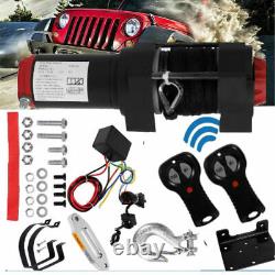 ELECTRIC WINCH 3000lb 12V SYNTHETIC ROPE RECOVERY WIRELESS