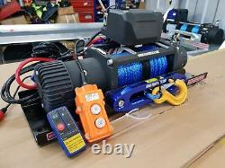 ELECTRIC WINCH FOR RECOVERY TRUCK 12v FREE TWIN WIRELESS SYNTHETIC ROPE WINCH