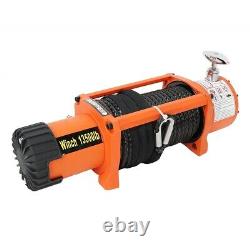 Electric Recovery Winch 12V 13500lb Heavy Duty Synthetic Nylon Rope 27 Meter