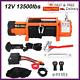 Electric Recovery Winch 12v 13500lb Heavy Duty Synthetic Rope 27m 9.5 Mm