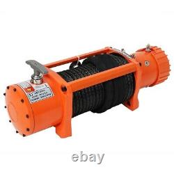 Electric Recovery Winch 12v 13500lb 6123kg Synthetic Rope Heavy Durty