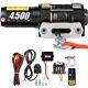 Electric Recovery Winch Truck Atv 12v Wireless Control Synthetic Rope 4500lbs