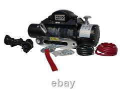 Electric Winch 10,000 LB (4536kg) 12 Volt WithSynthetic Rope Black Satin Finish SR