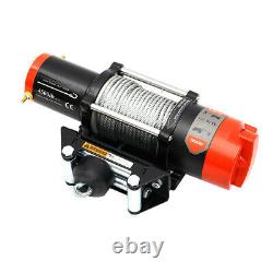 Electric Winch 12V 4500lb Synthetic Rope Vehicle Recovery Fairlead Rollers