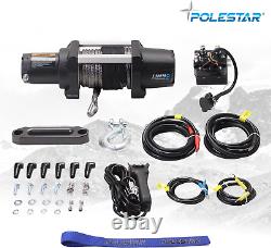 Electric Winch 12V, IP68 Waterproof Synthetic Rope 1/4 Diameter X 50' Length