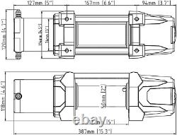 Electric Winch 12V, IP68 Waterproof Synthetic Rope 1/4 Diameter X 50' Length