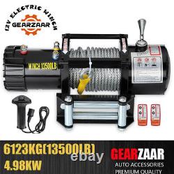 Electric Winch 12v 13500lbs Synthetic Rope 2 Wireless Remotes, 1 Wire remote UK