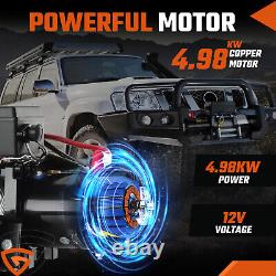 Electric Winch 12v 13500lbs Synthetic Rope 2 Wireless Remotes, 1 Wire remote UK