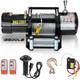 Electric Winch 12v 13500lbs Synthetic Rope 2 Wireless Remotes For Garage