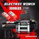Electric Winch 12v 3000lbs /1361kg Synthetic Rope 2 Wireless Remotes For Garage
