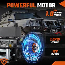 Electric Winch 12v 3000lbs Synthetic Rope 2 Wireless Remotes, 1 Wire Remote Uk