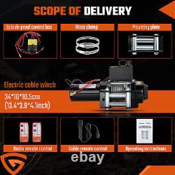 Electric Winch 12v 3000lbs Synthetic Rope 2 Wireless Remotes, 1 Wire Remote Uk
