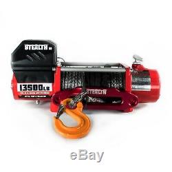 Electric Winch 13500lb Stealth 12v Synthetic Rope Wireless 4x4 UK Seller