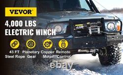 Electric Winch 4000LBS ATV UTE Offroad With Synthetic Rope Remote Control 12V