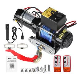 Electric Winch 4500lbs 12v with Synthetic Rope & 2pcs Wireless Remote Garage