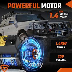 Electric Winch 4500lbs 12v with Synthetic Rope & 2pcs Wireless Remote Garage