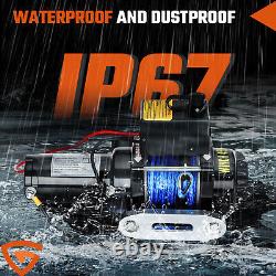 Electric Winch 4500lbs 12v with Synthetic Rope & 2pcs Wireless Remote Garage