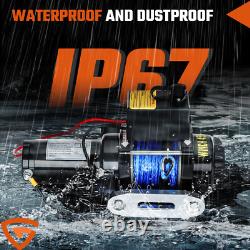 Electric Winch 4500lbs/2041kg 12v with Synthetic Rope & Wireless Remote Garage