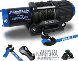 Electric Winch Kit Synthetic Rope with Hawse Fairlead Waterproof IP67 with Wirel