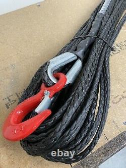 HMPE Dyneema Synthetic Winch Rope with Hook 4x4 6mm to 16mm Various Lengths