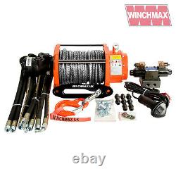 HYDRAULIC WINCH 15000 lb WINCHMAX ORIGINAL ORANGE winch + DYNEEMA SYNTHETIC ROPE