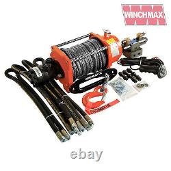 HYDRAULIC WINCH 15000 lb WINCHMAX ORIGINAL ORANGE winch + DYNEEMA SYNTHETIC ROPE